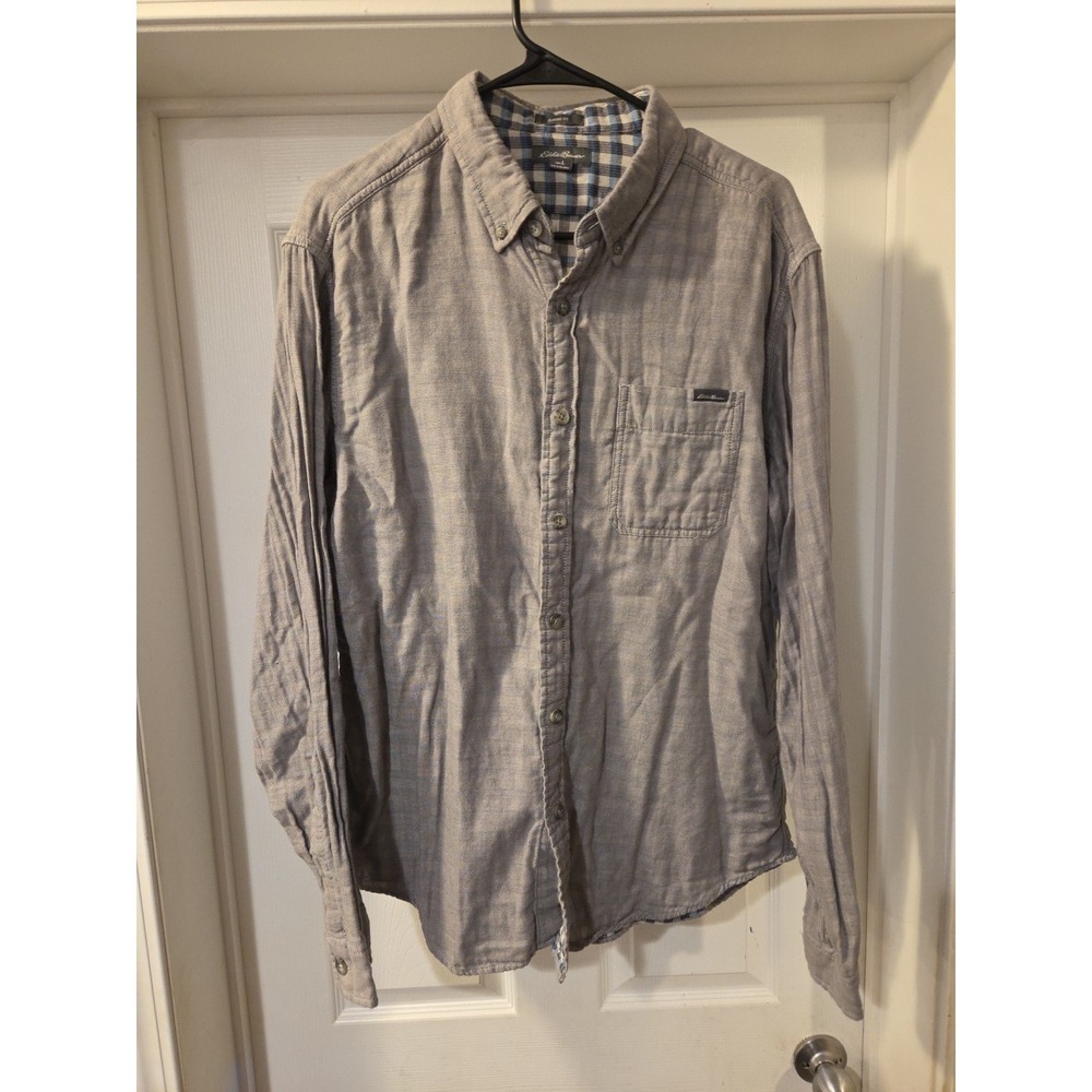 Eddie Bauer Shirt Mens Large Classic Fit Long Sleeve Button Up gray Casual - Picture 1 of 5